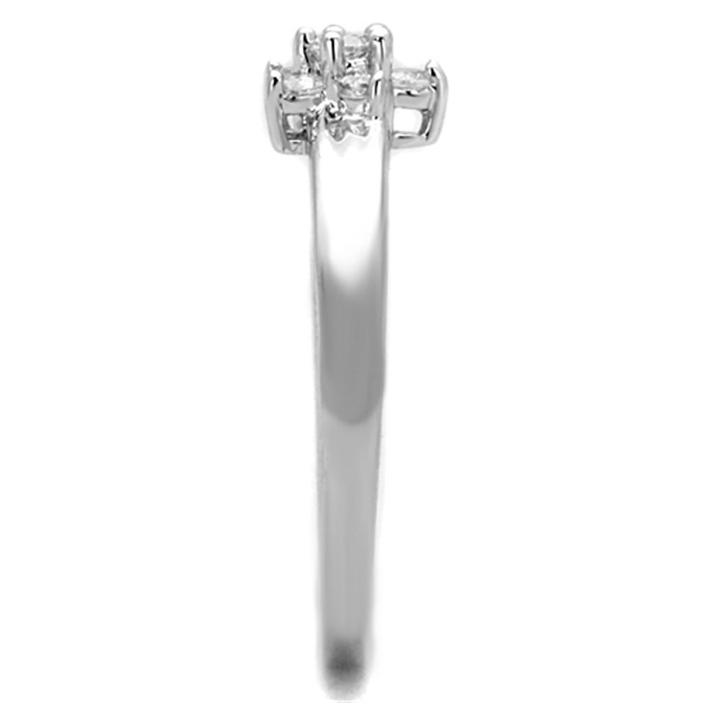 Rhodium Brass Ring with AAA Grade CZ in Clear