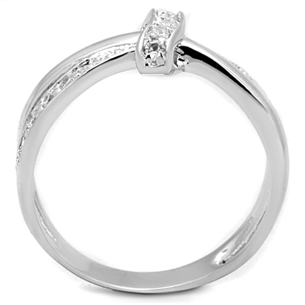Rhodium Brass Ring with AAA Grade CZ in Clear
