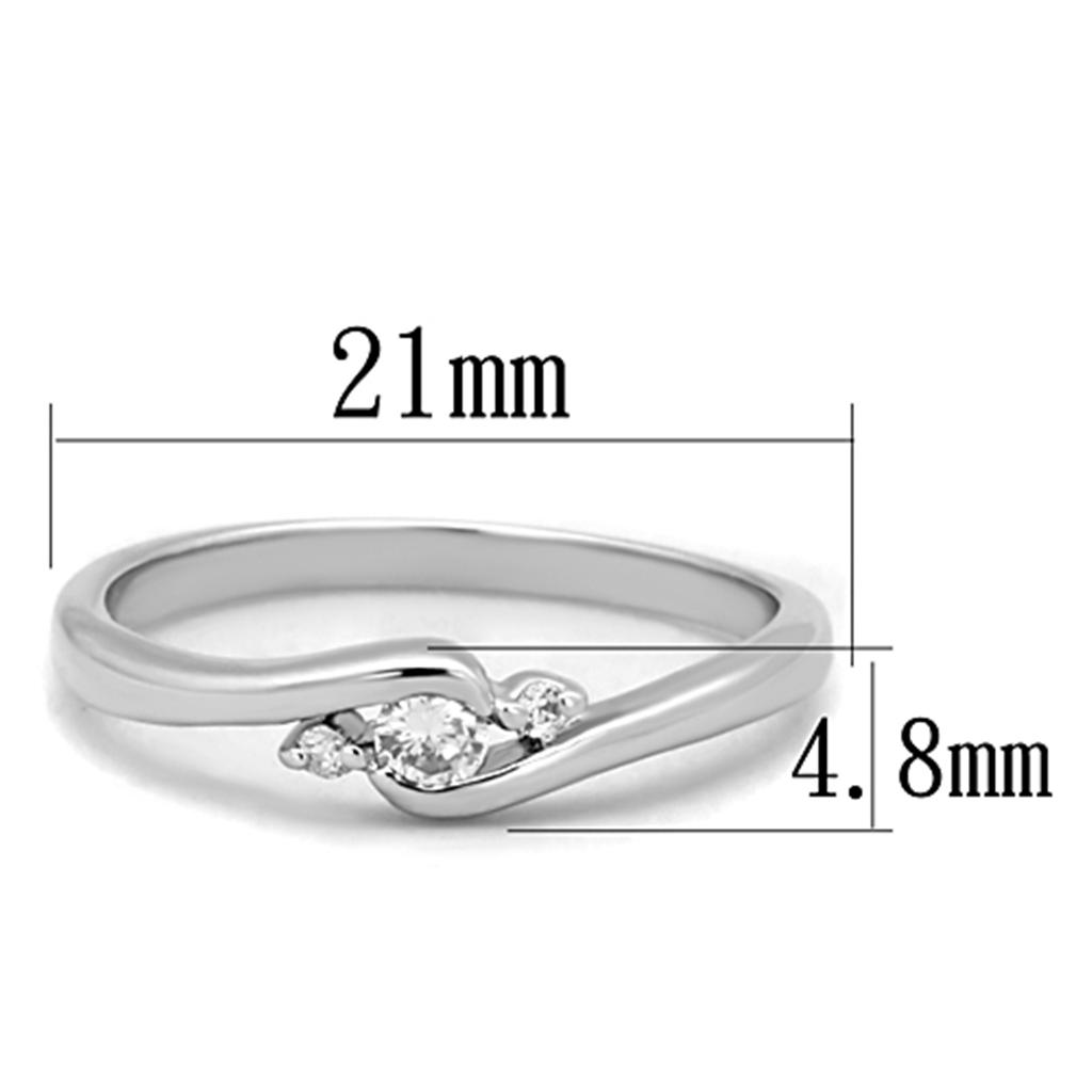Rhodium Brass Ring with AAA Grade CZ in Clear