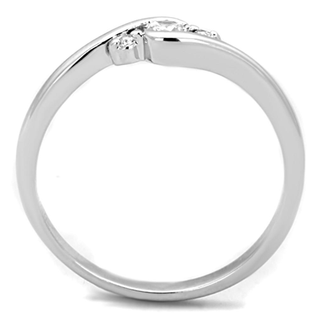 Rhodium Brass Ring with AAA Grade CZ in Clear