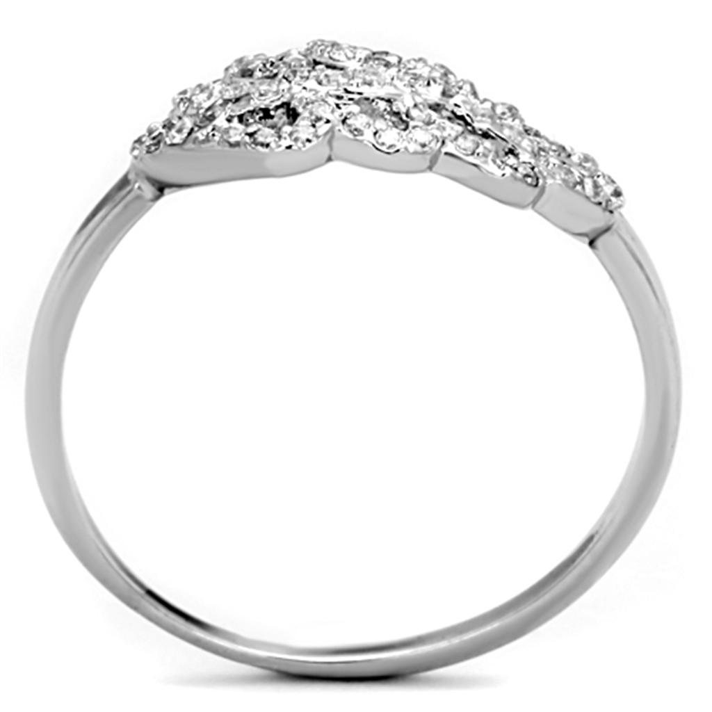 Rhodium Brass Ring with AAA Grade CZ in Clear