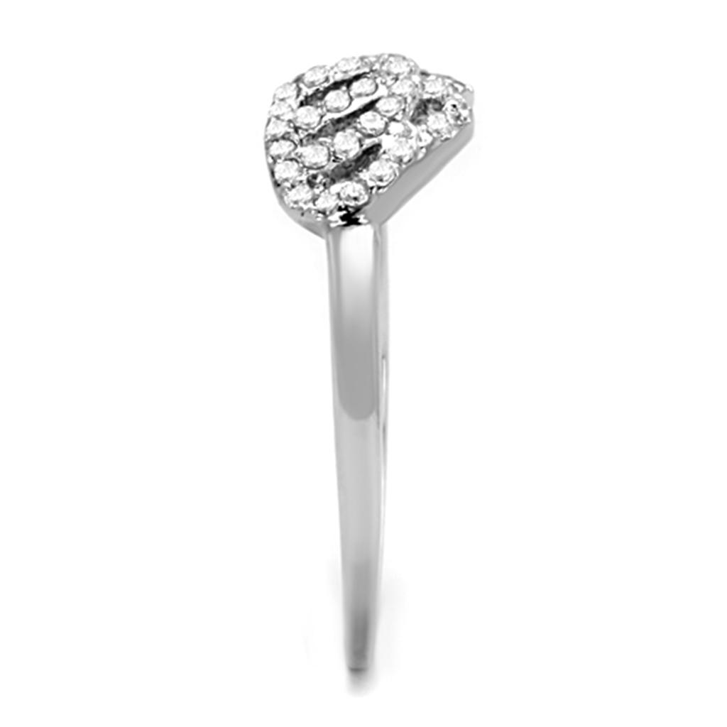 Rhodium Brass Ring with AAA Grade CZ in Clear