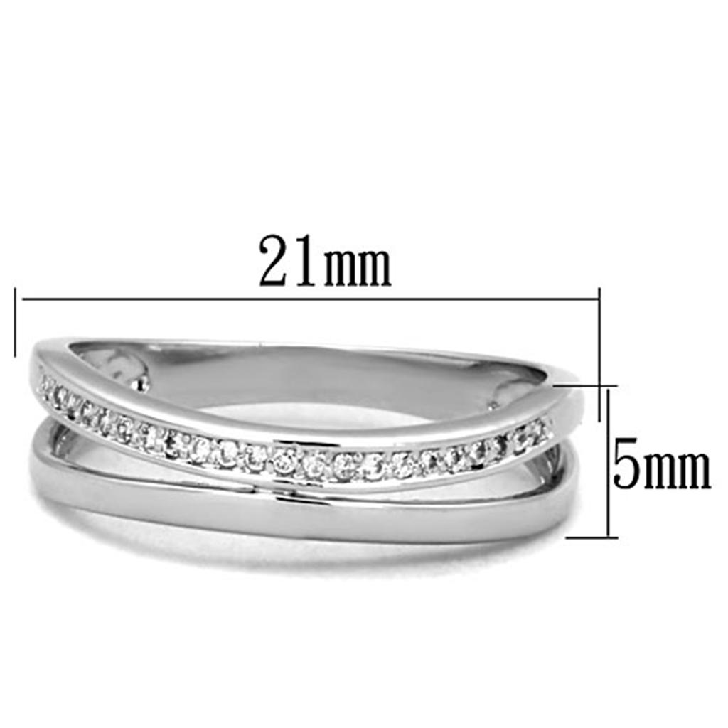 Rhodium Brass Ring with AAA Grade CZ in Clear