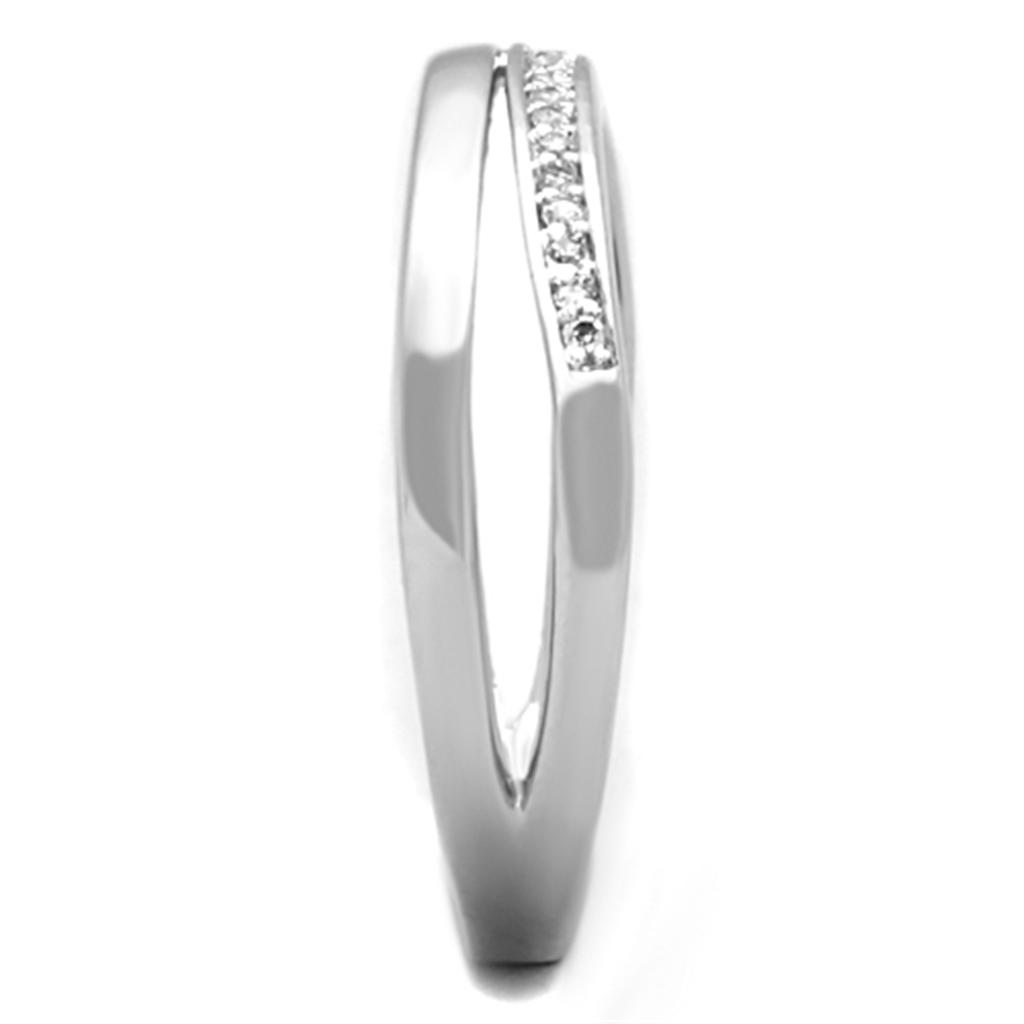 Rhodium Brass Ring with AAA Grade CZ in Clear