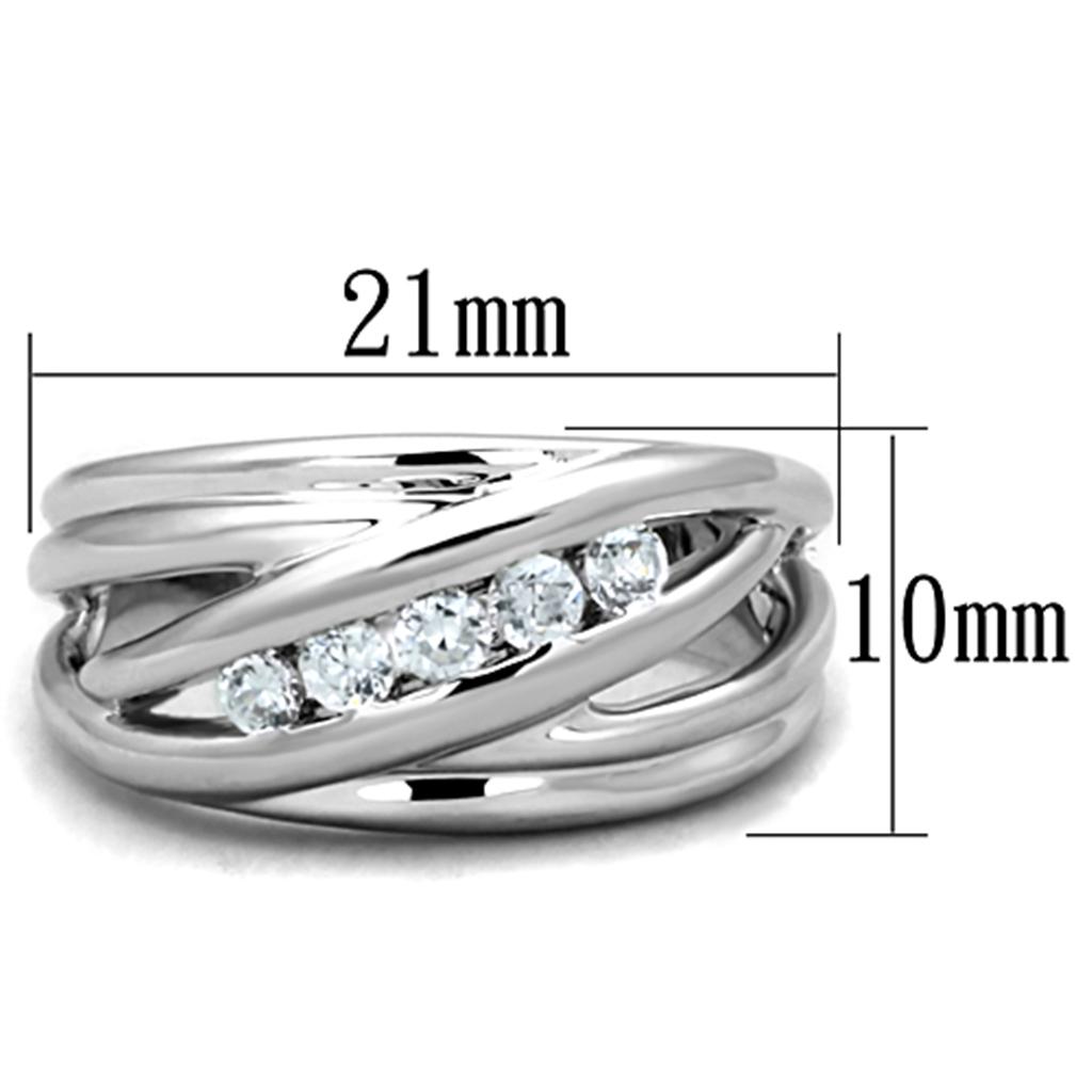 Rhodium Brass Ring with AAA Grade CZ in Clear