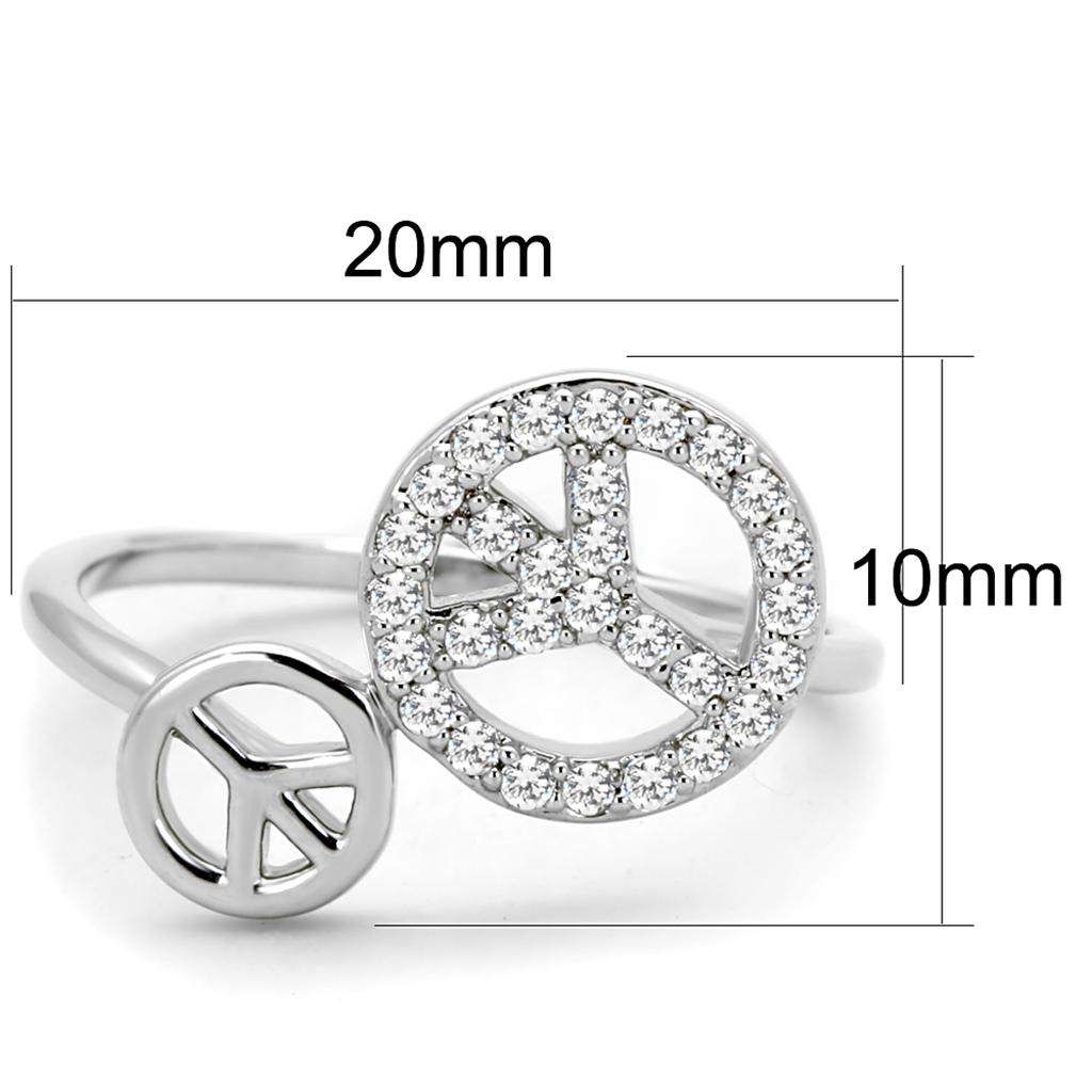 Rhodium Brass Ring with AAA Grade CZ in Clear
