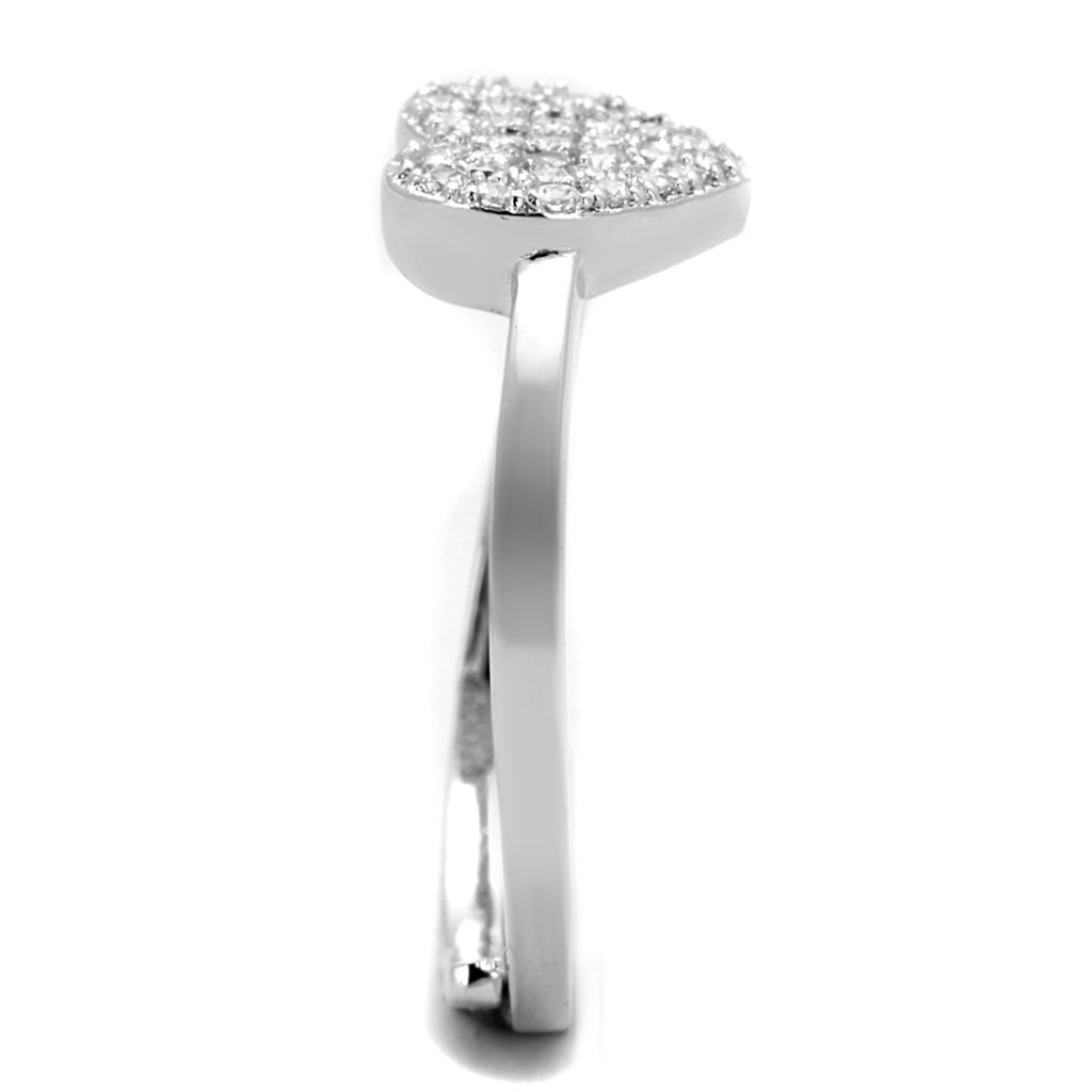 Rhodium Brass Ring with AAA Grade CZ in Clear