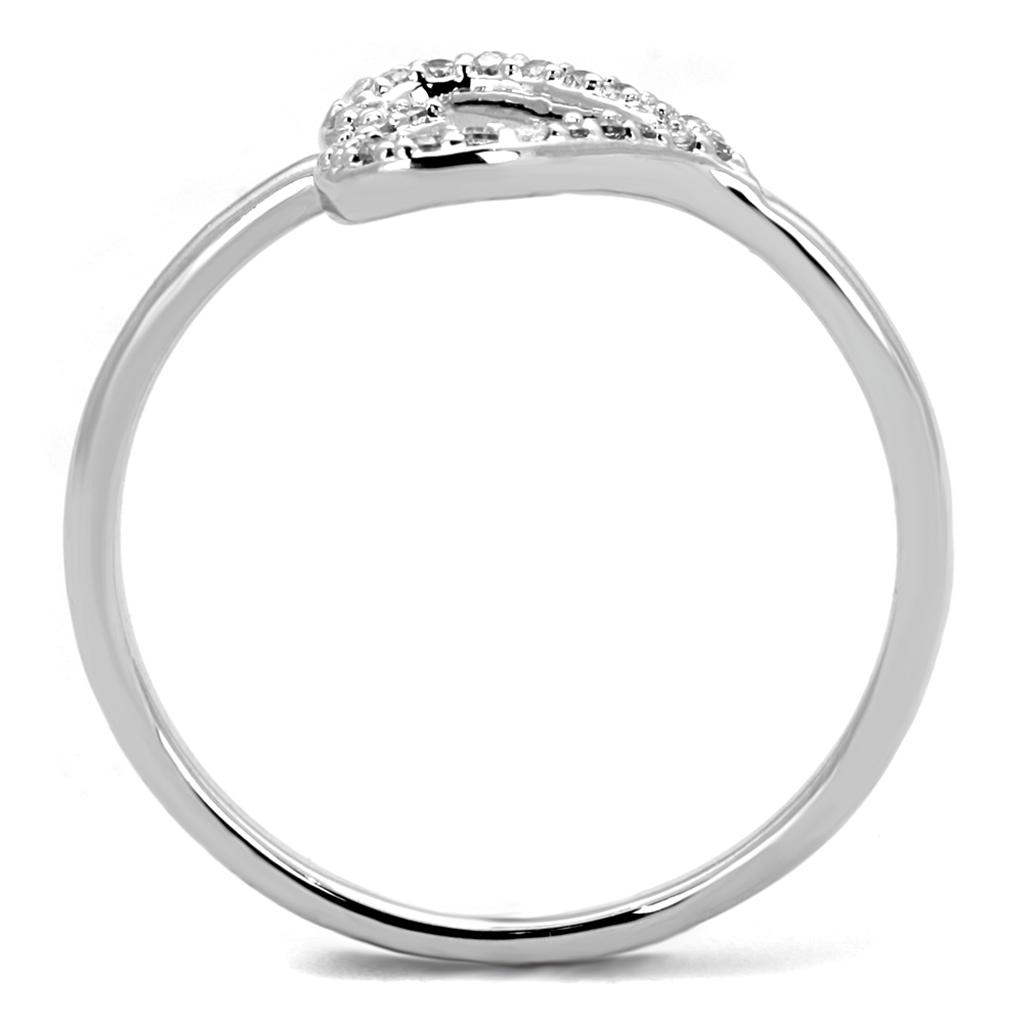 Rhodium Brass Ring with AAA Grade CZ in Clear