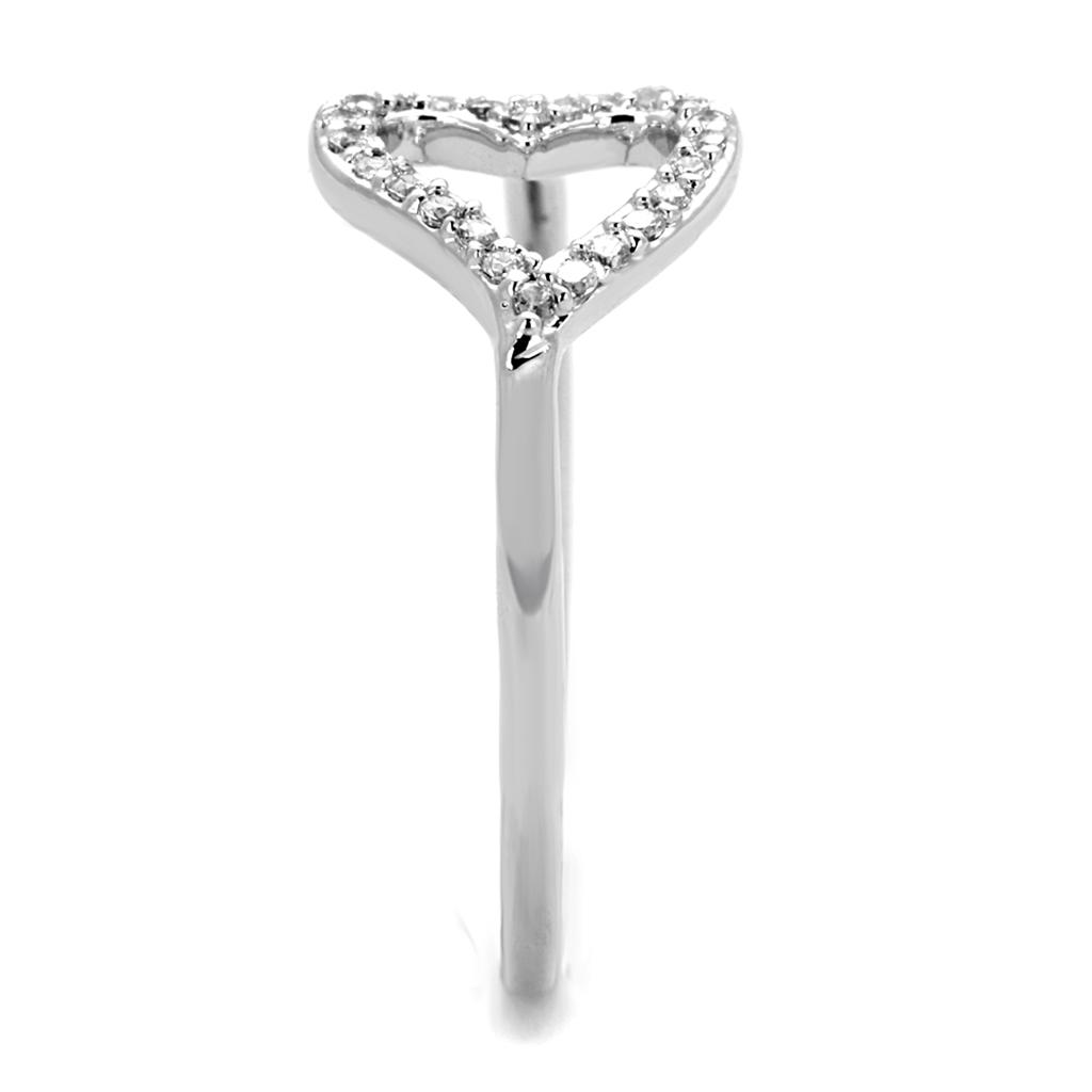 Rhodium Brass Ring with AAA Grade CZ in Clear