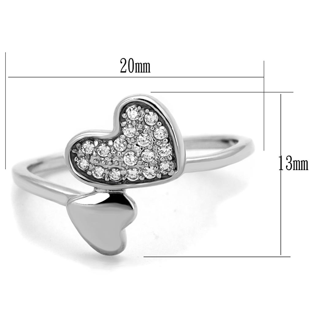 Rhodium Brass Ring with AAA Grade CZ in Clear