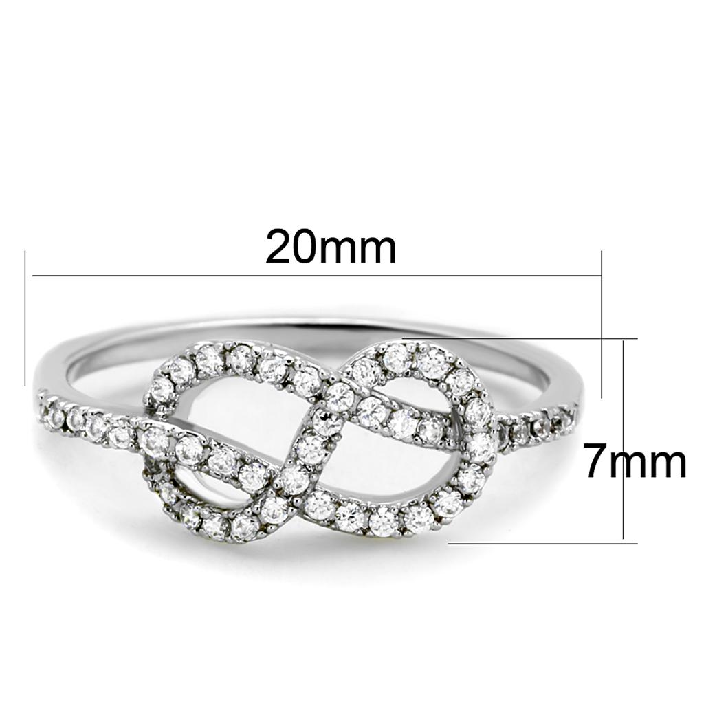 Rhodium Brass Ring with AAA Grade CZ in Clear