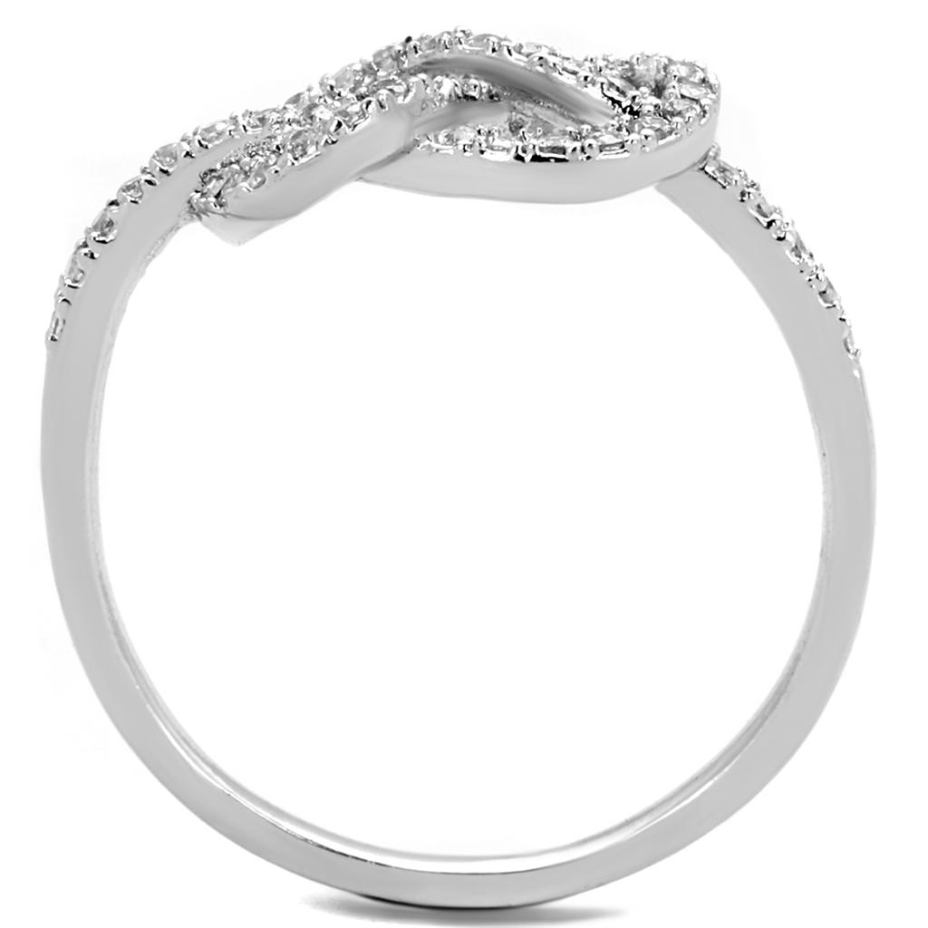 Rhodium Brass Ring with AAA Grade CZ in Clear
