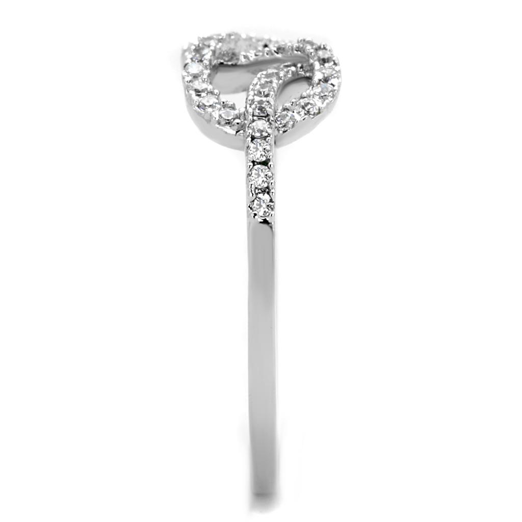 Rhodium Brass Ring with AAA Grade CZ in Clear