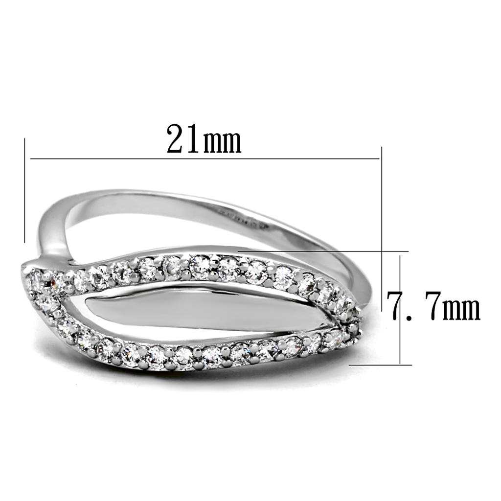Rhodium Brass Ring with AAA Grade CZ in Clear