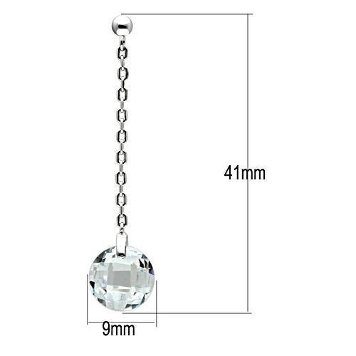 Rhodium Brass Earrings with AAA Grade CZ in Clear