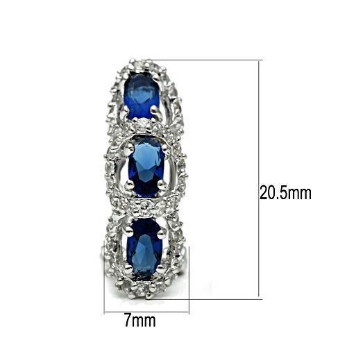 Rhodium Brass Earrings with Synthetic Synthetic Glass in Montana