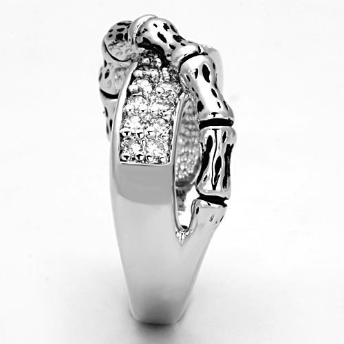 Rhodium Brass Ring with AAA Grade CZ in Clear