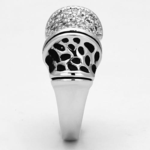 Rhodium Brass Ring with AAA Grade CZ in Clear