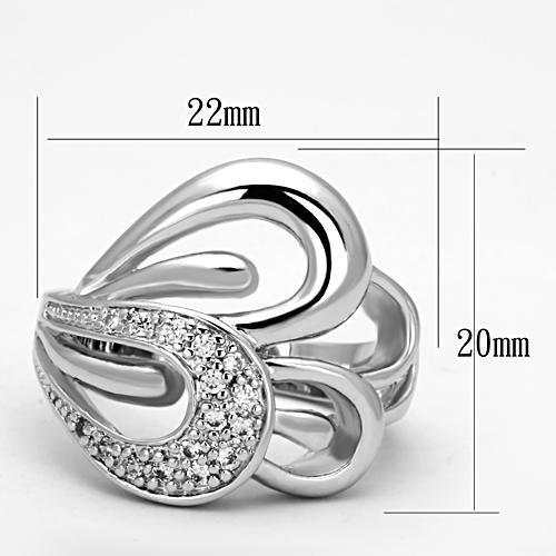 Rhodium Brass Ring with AAA Grade CZ in Clear
