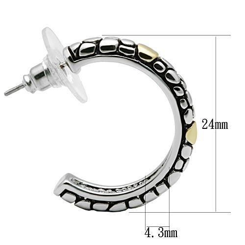 Reverse Two-Tone Brass Earrings with Epoxy in Jet