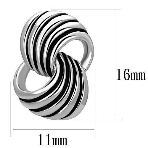 Rhodium Brass Earrings with Epoxy in Jet