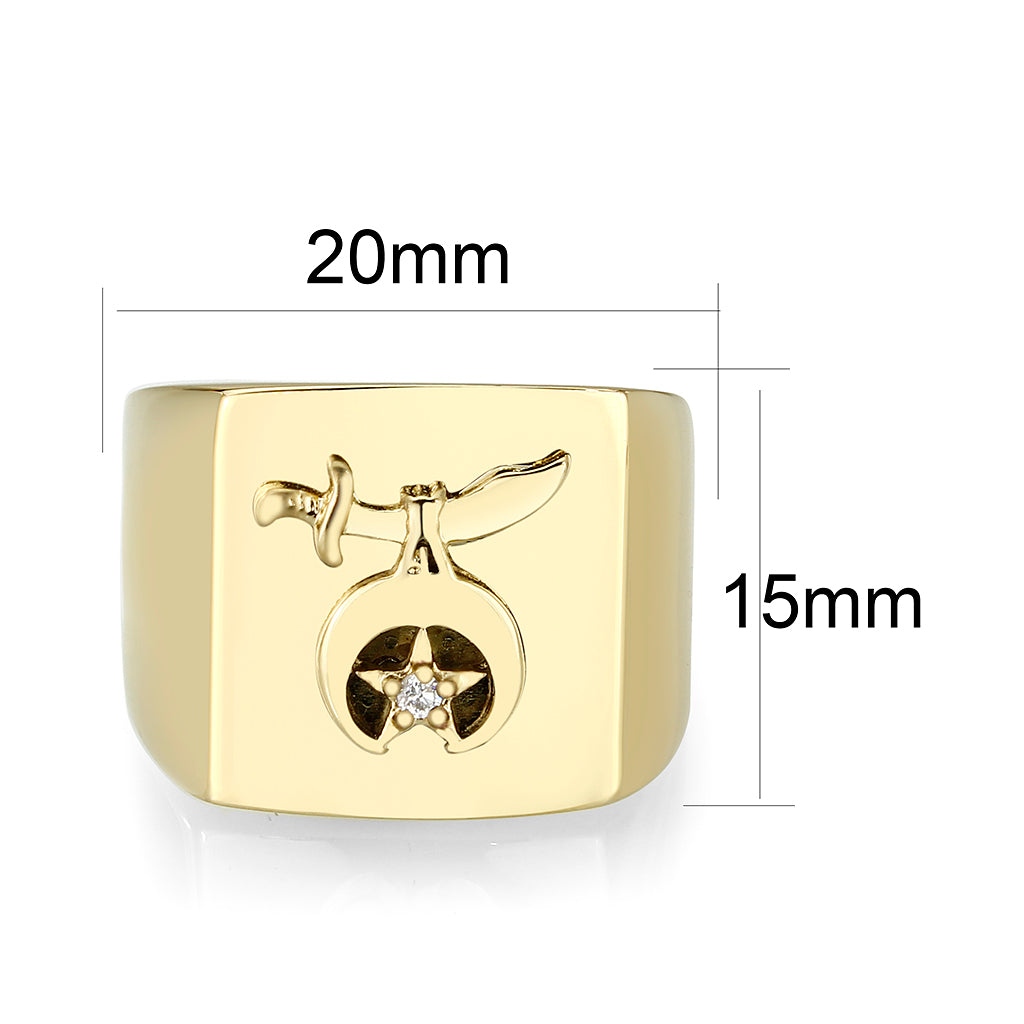 Ion Gold Plated Brass Ring with No Stone