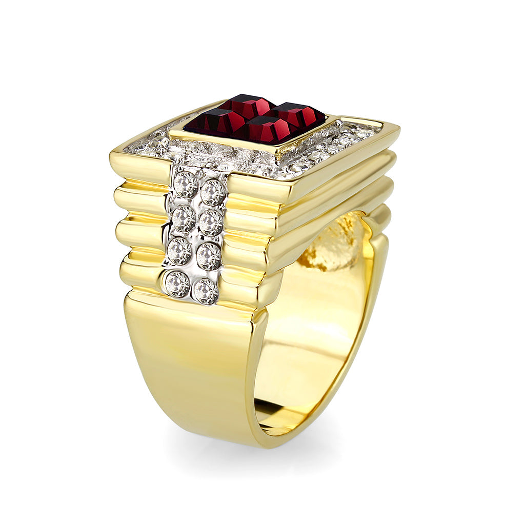 Ion Gold Plated Brass Ring with Synthetic Glass Siam