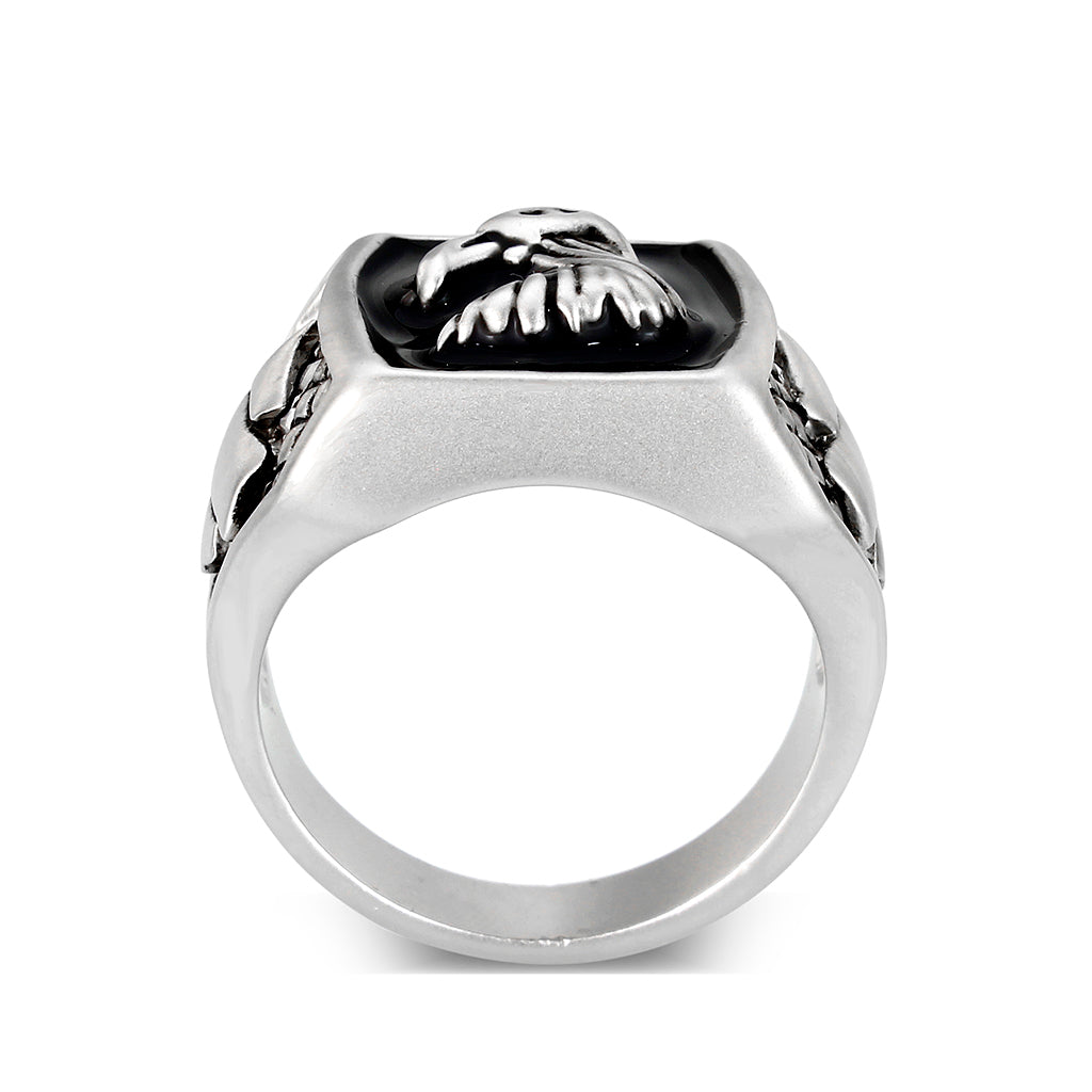 Rhodium Plated Brass Ring with No Stone