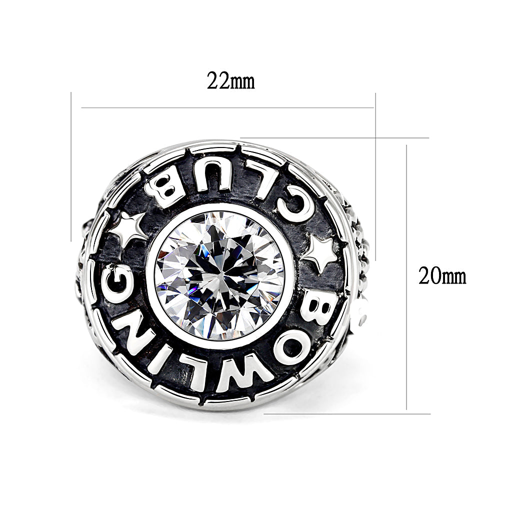 Sterling Sliver Ring with CZ in Clear No Plated