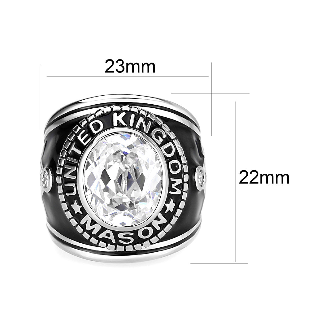 Sterling Silver Ring with AAA Grade CZ in Clear High Polished( No Plated)
