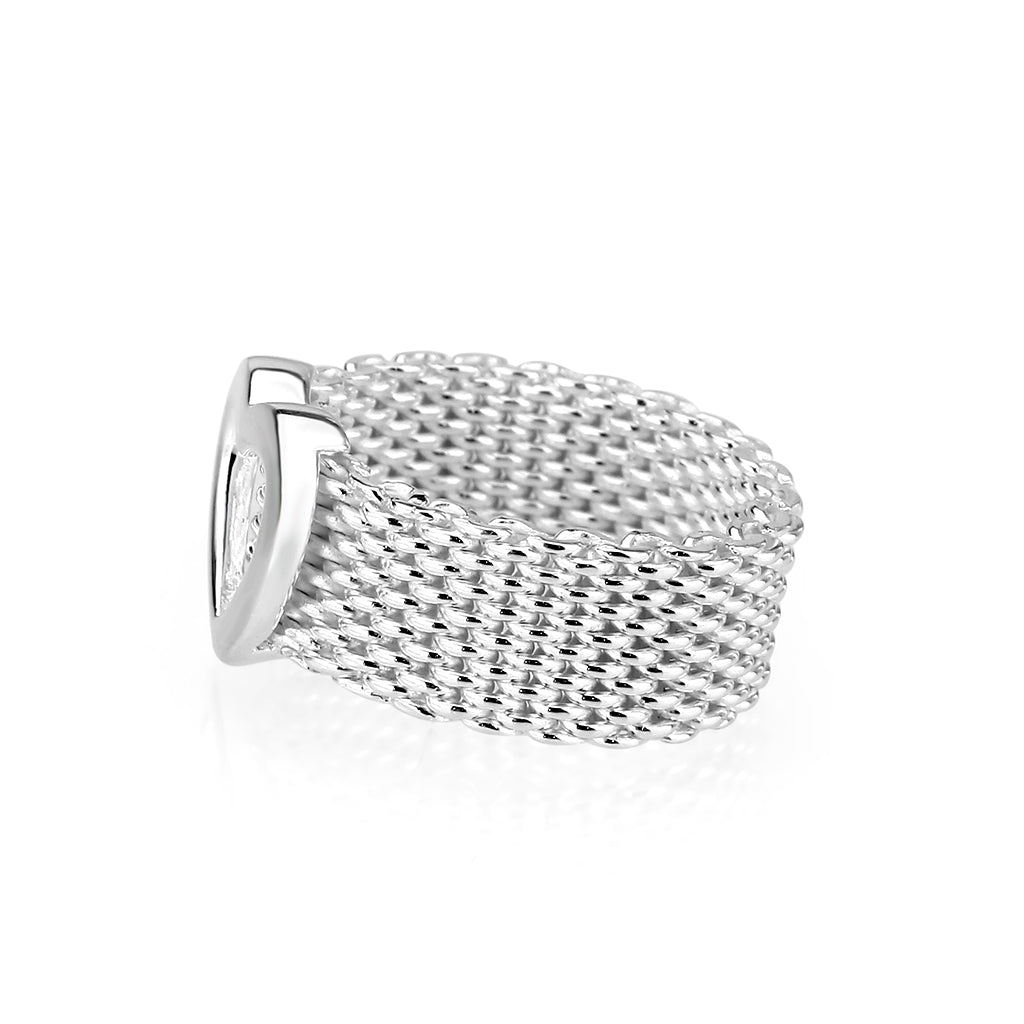 Rhodium Plated Ring with No Stone