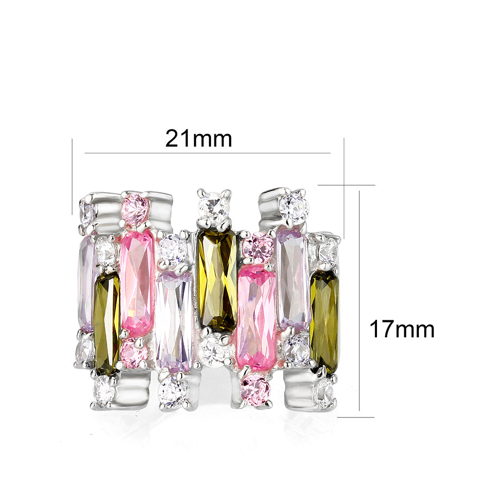 Rhodium Plated Brass Ring with CZ