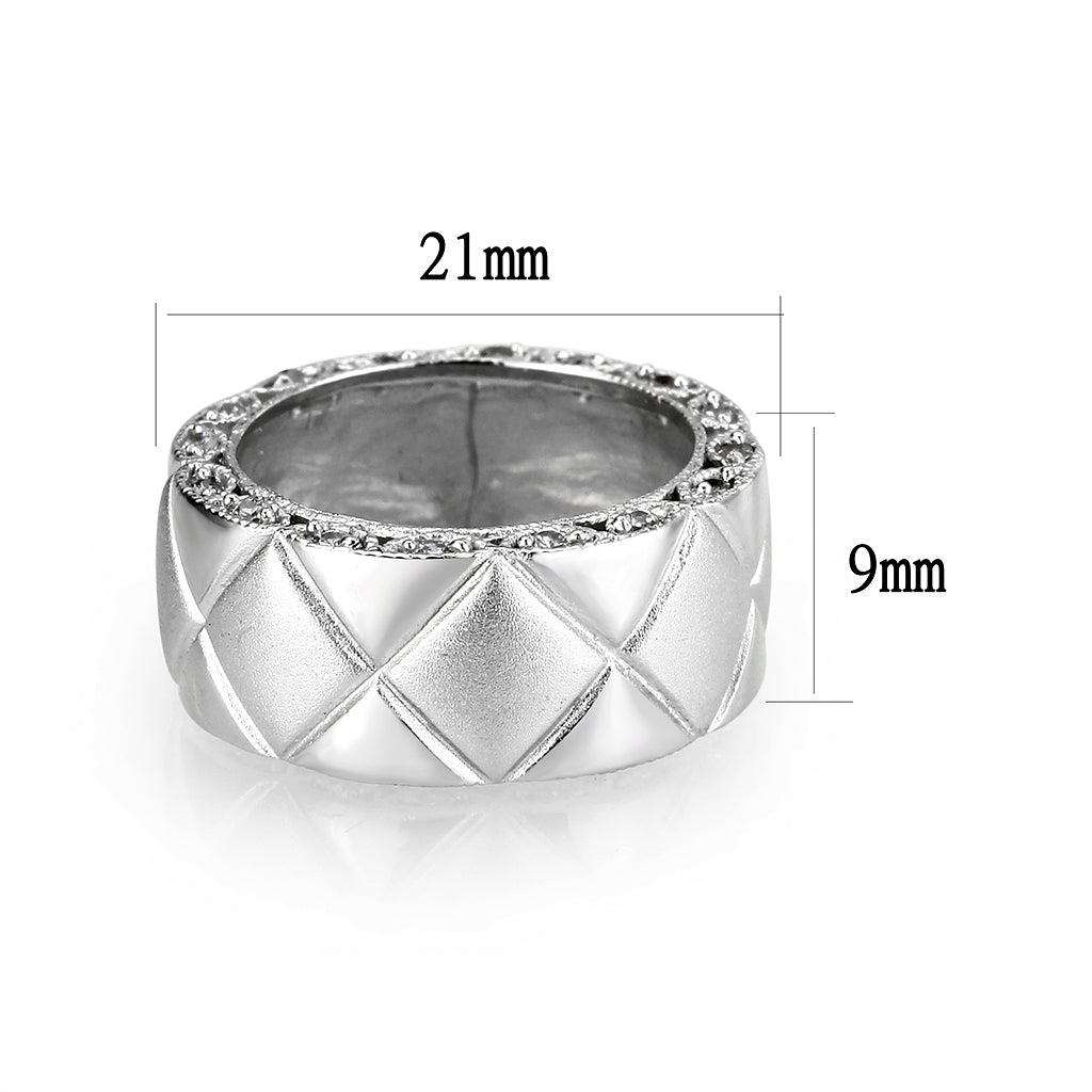 Sterling Silver Ring with Epoxy High Polished( NO Plating)