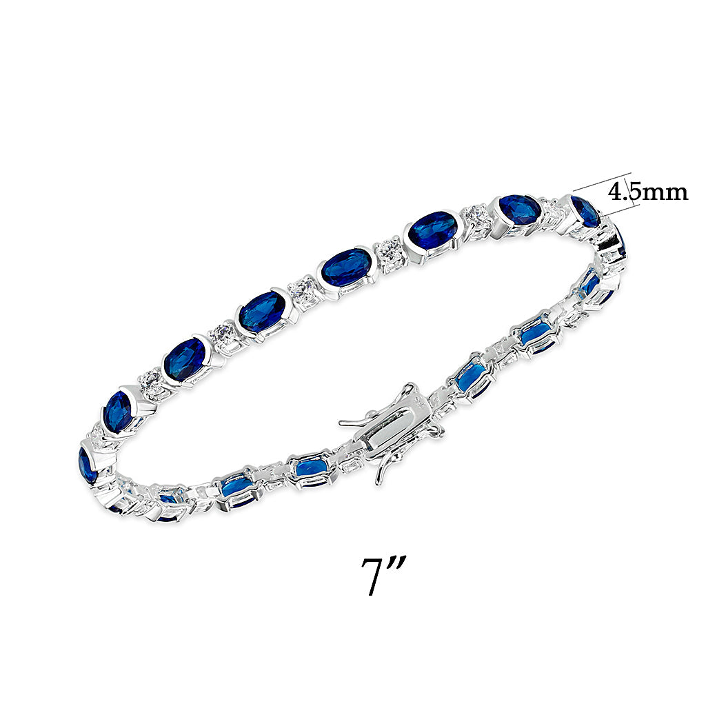 Sterling Silver Bracelet with AAA Grade CZ in Montana-7"
