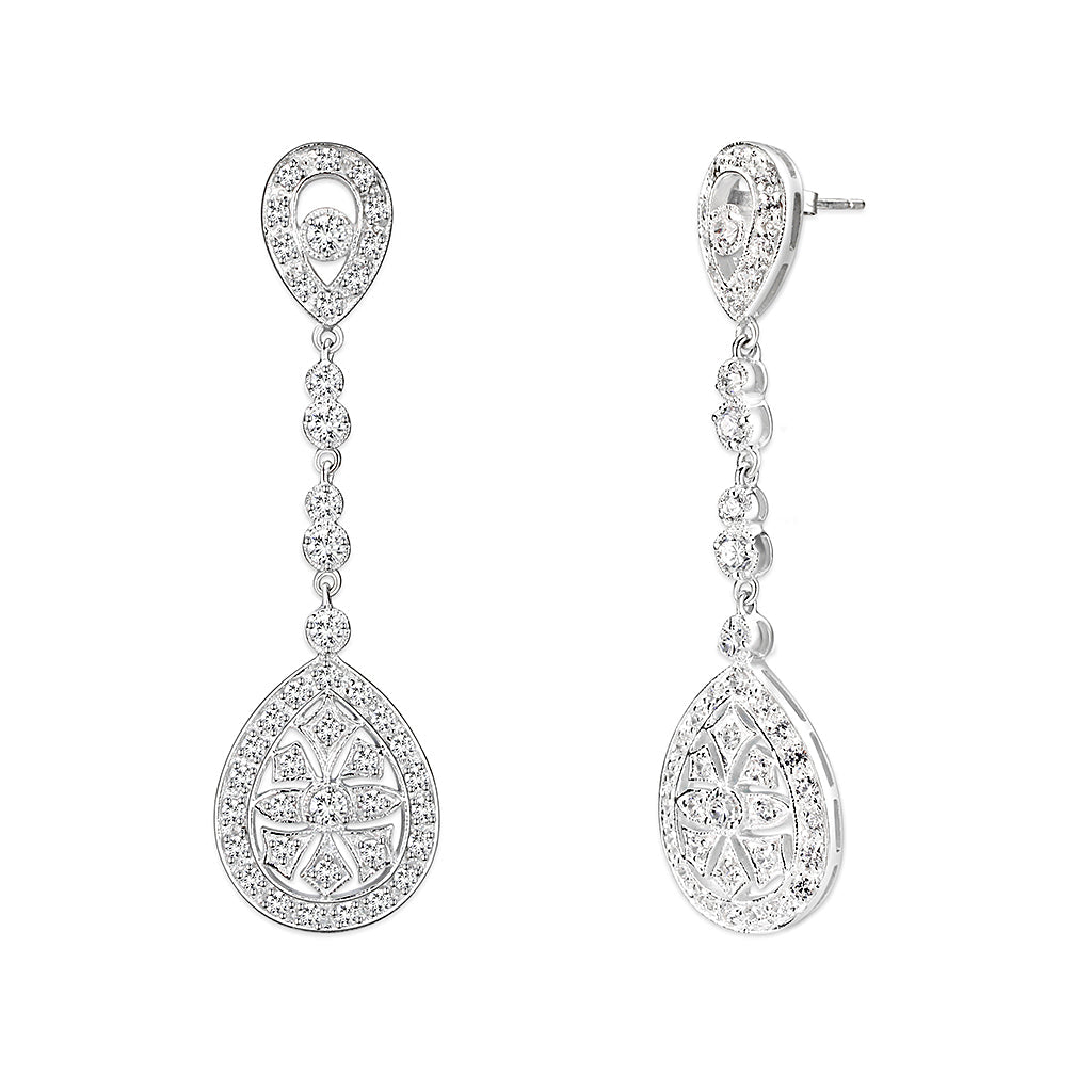 Brass Earrings with AAA Grade CZ in Clear