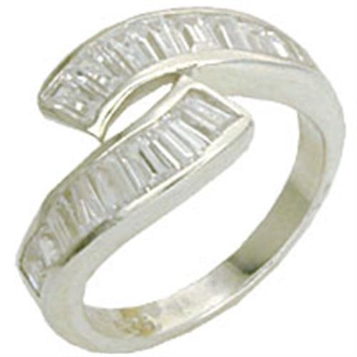 High-Polished 925 Sterling Silver Ring with AAA Grade CZ in Clear