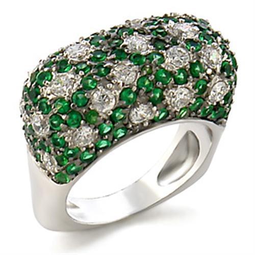 Rhodium + Ruthenium Brass Ring with AAA Grade CZ in Clear