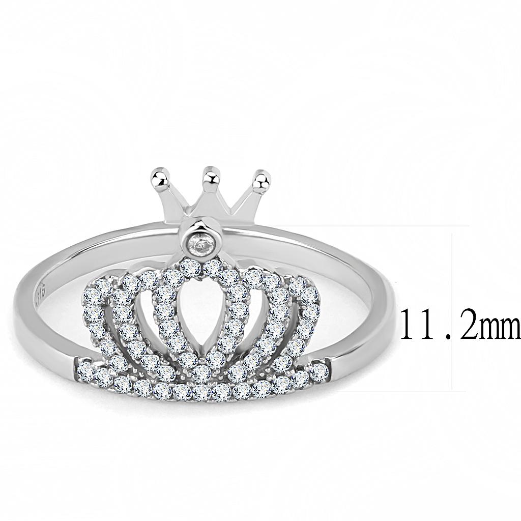 High polished (no plating) Stainless Steel Ring with AAA Grade CZ in Clear