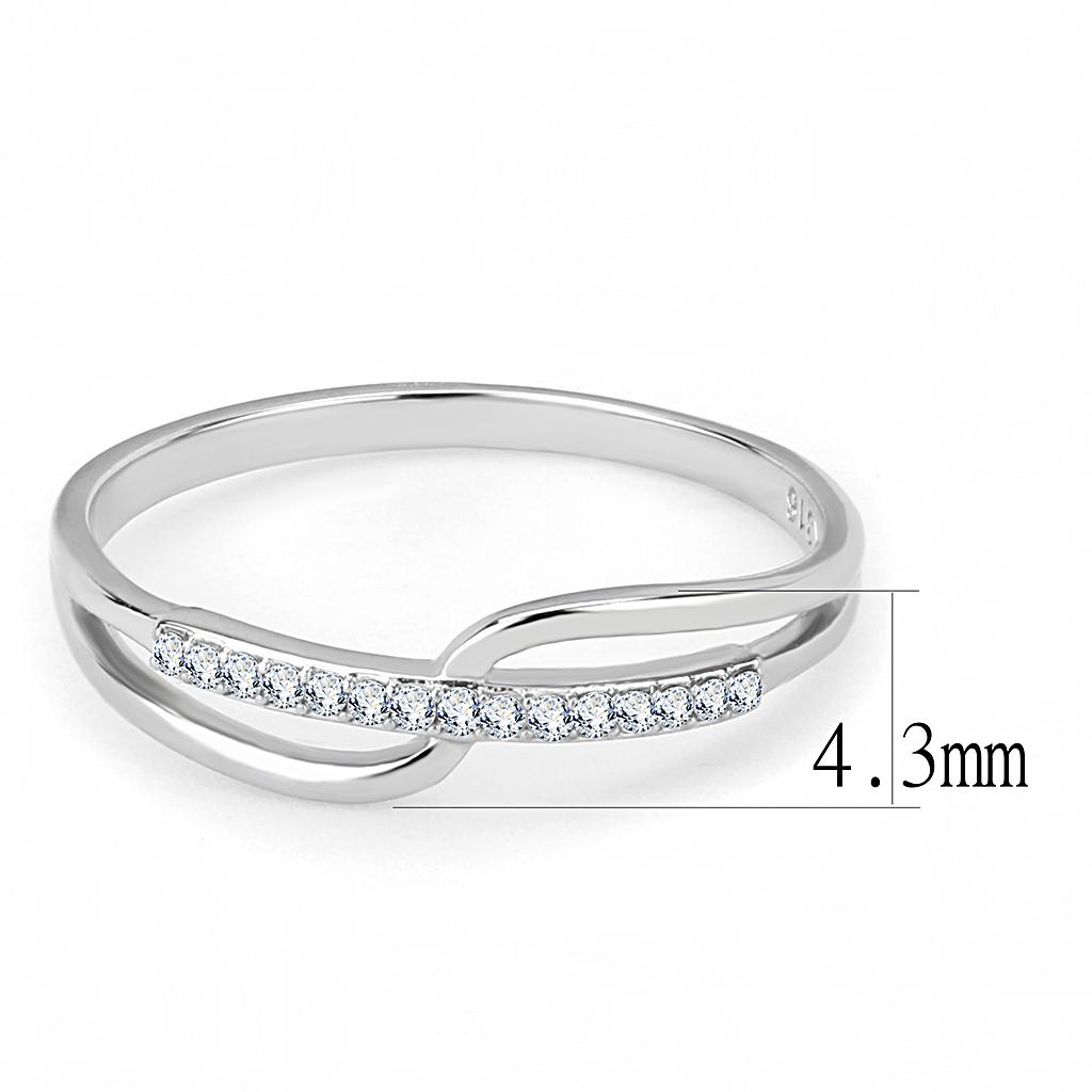 High polished (no plating) Stainless Steel Ring with AAA Grade CZ in Clear