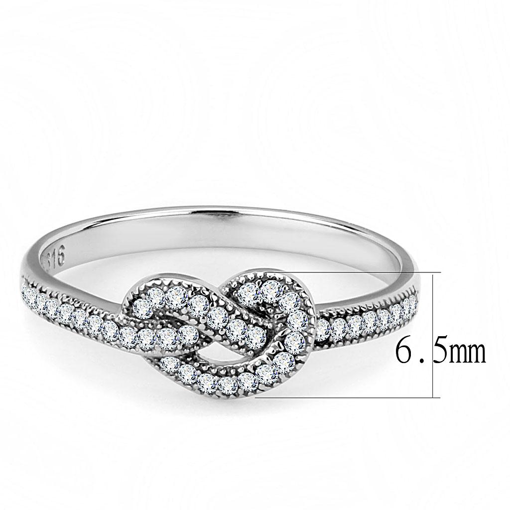 High polished (no plating) Stainless Steel Ring with AAA Grade CZ in Clear