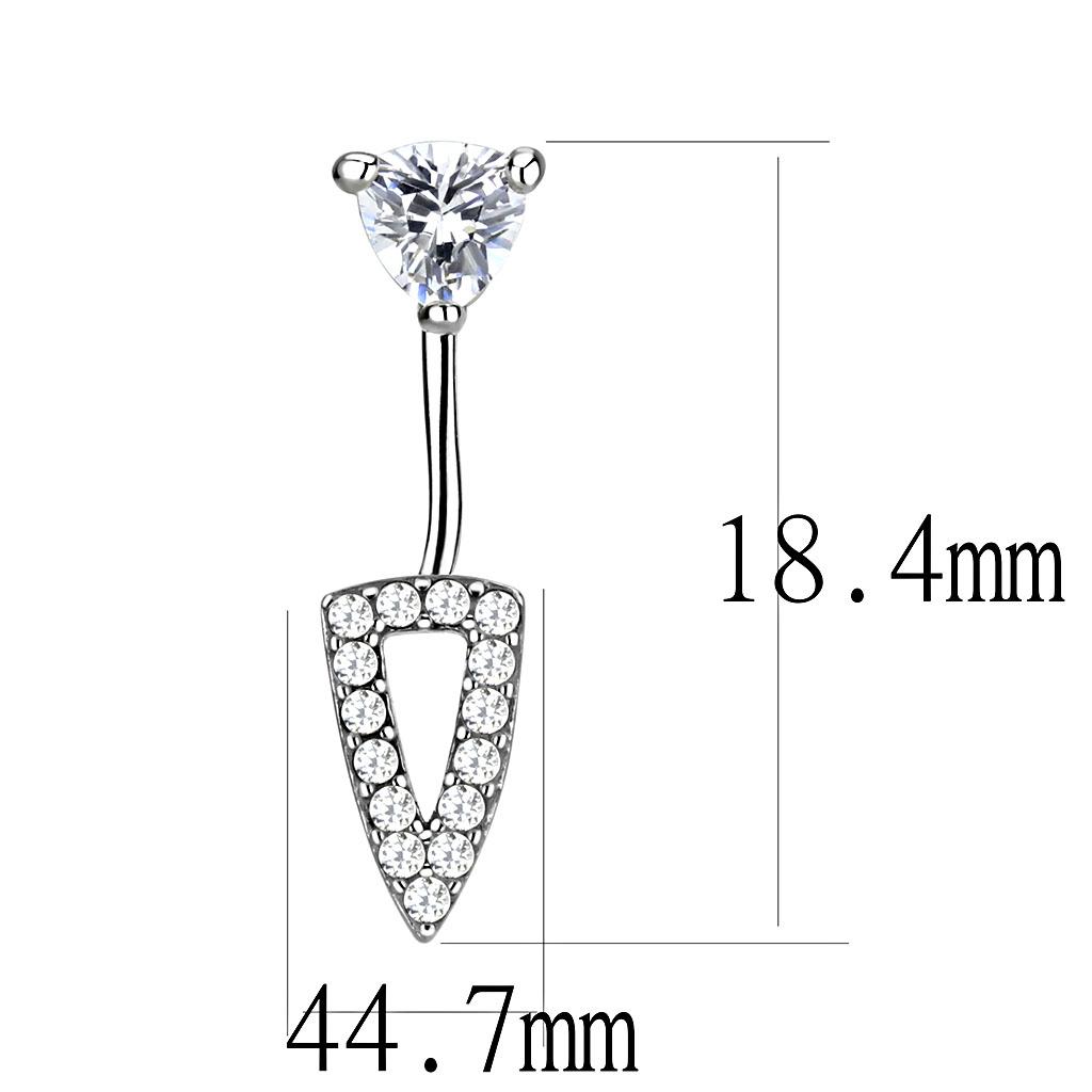 High polished (no plating) Stainless Steel Earrings with AAA Grade CZ in Clear