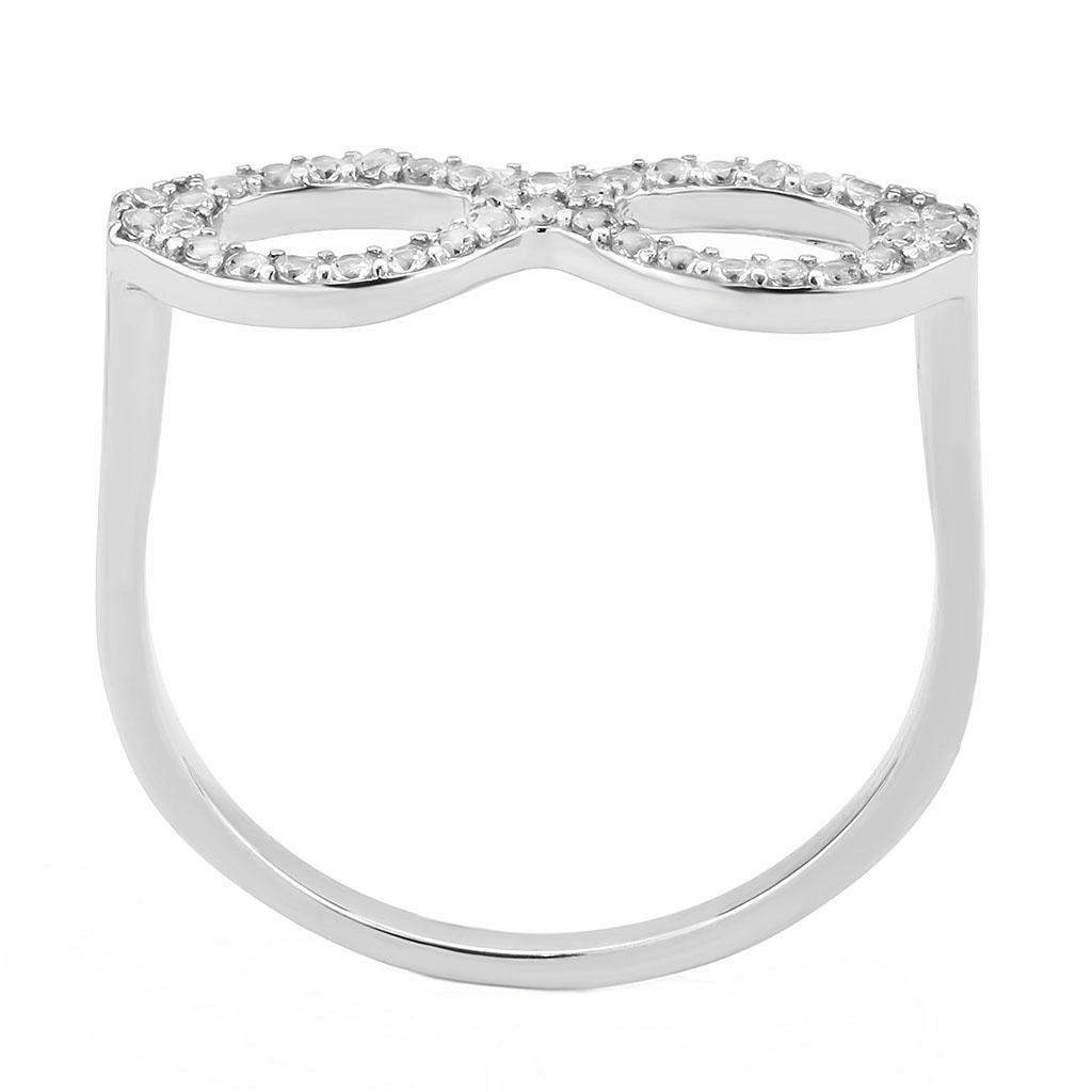 No Plating Stainless Steel Ring with AAA Grade CZ in Clear
