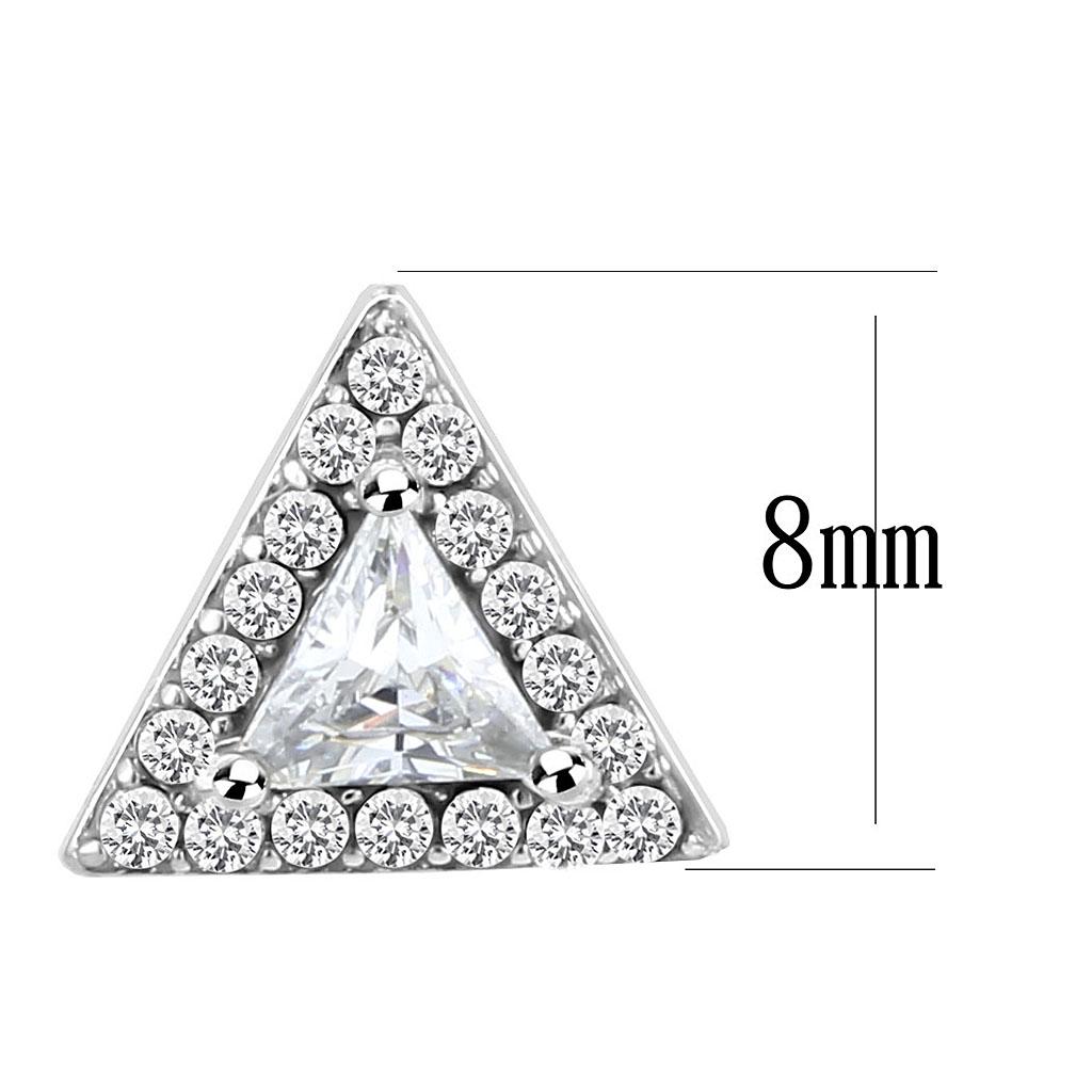 No Plating Stainless Steel Earrings with AAA Grade CZ in Clear