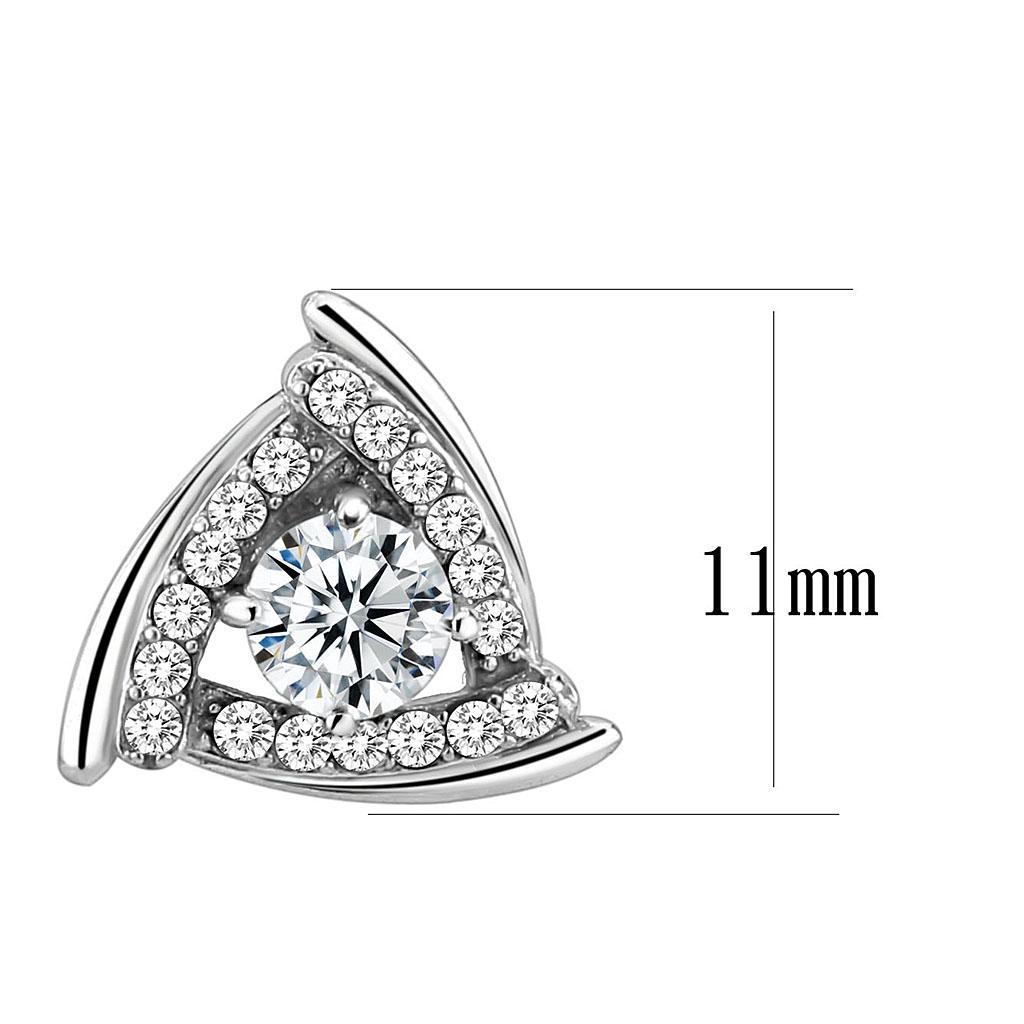 No Plating Stainless Steel Earrings with AAA Grade CZ in Clear