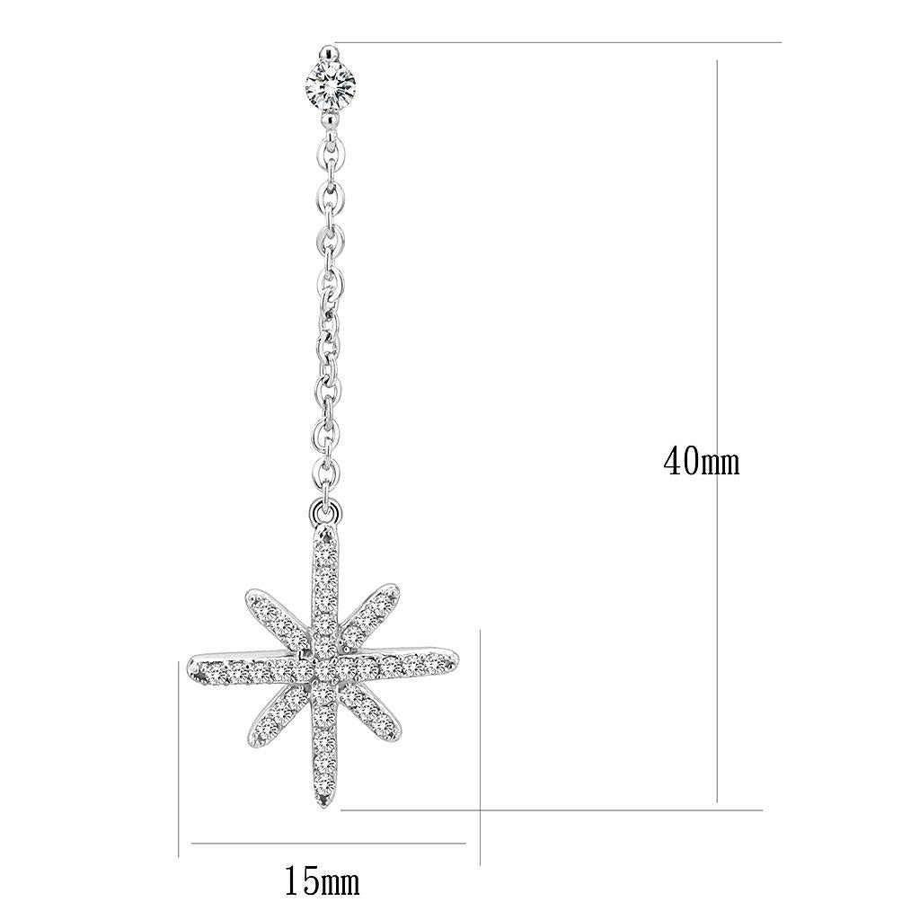 No Plating Stainless Steel Earrings with AAA Grade CZ in Clear