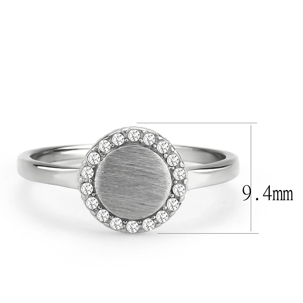 No Plating Stainless Steel Ring with AAA Grade CZ in Clear