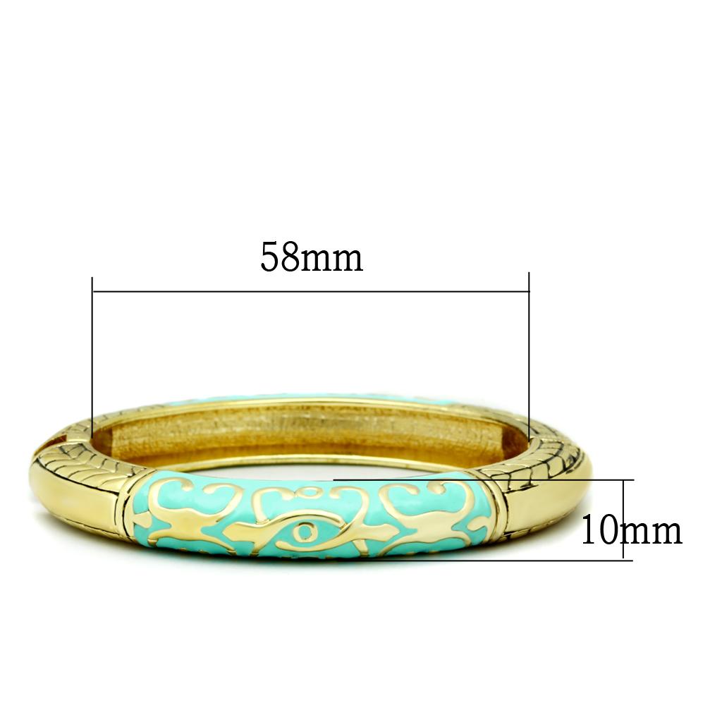 Flash Gold White Metal Bangle with Epoxy in No Stone