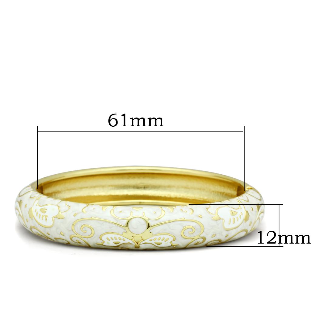 Flash Gold White Metal Bangle with Epoxy in No Stone