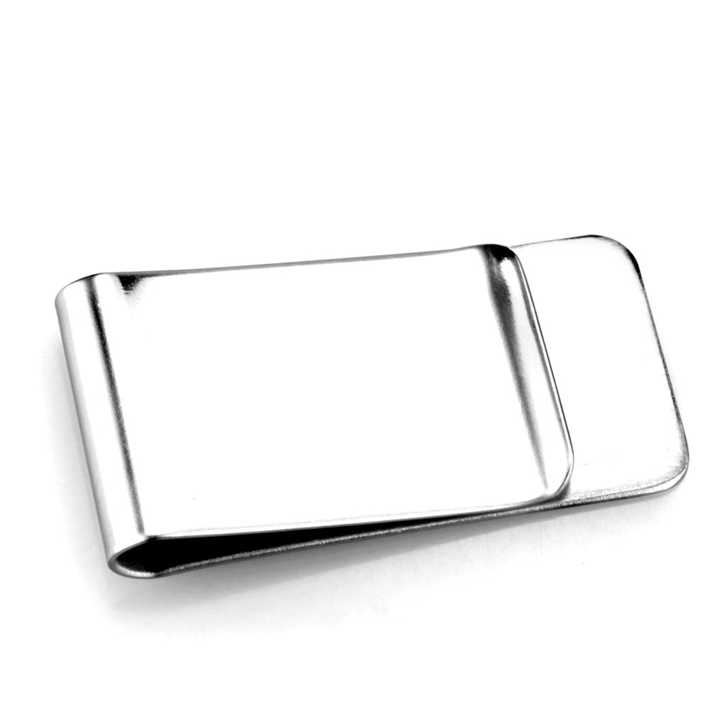 High polished (no plating) Stainless Steel Money clip with No Stone