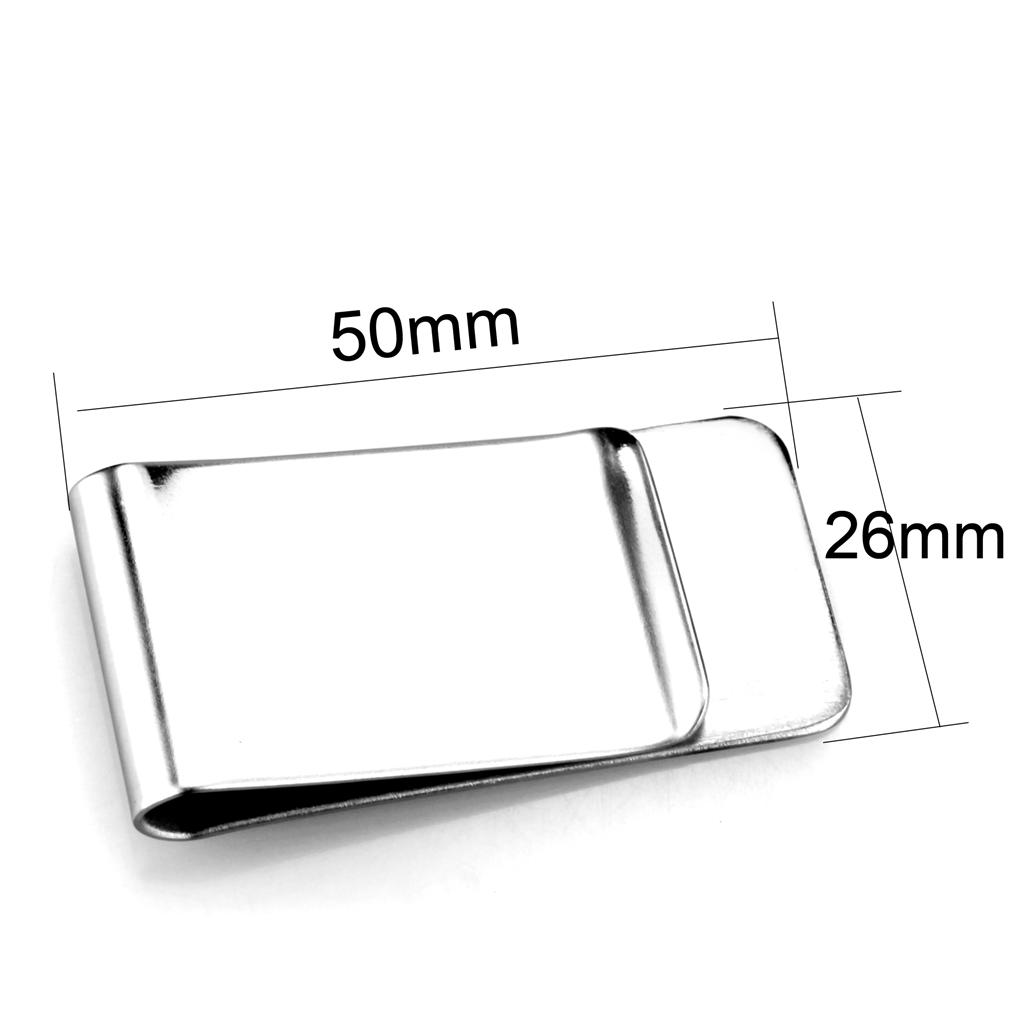 High polished (no plating) Stainless Steel Money clip with No Stone